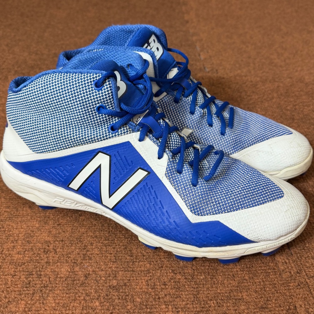 New Balance 4040v4 Mens 16 Blue White Molded Baseball Cleats PM4040D4 Mid Top